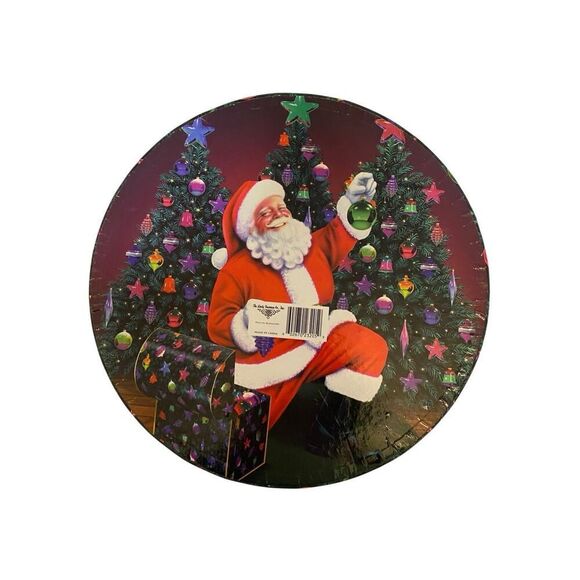 Vintage Santa Hat Box The Dolly Mamas Christmas Round Gift Box Storage Holiday - Picture 3 of 11